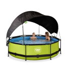 Piscine EXIT Lime ø300x76cm avec pompe filtrante et voile d'ombrage - vert