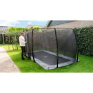 Trampoline EXIT InTerra groundlevel 244x427 cm avec filet de sécurité - gris