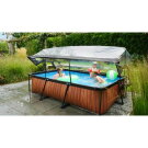 Piscine EXIT Wood 300x200x65cm avec pompe filtrante et dôme - marron