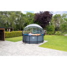 Piscine EXIT Black Leather ø360x122cm avec pompe filtrante à sable et dôme et pompe à chaleur - noir