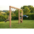 EXIT Linea Massiv 140 Balançoire double en bois avec barre fixe