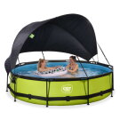 Piscine EXIT Lime ø360x76cm avec pompe filtrante et voile d'ombrage - vert
