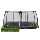 Trampoline EXIT Supreme groundlevel 244x427cm avec filet de sécurité - noir
