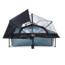 Piscine EXIT Stone 300x200x65cm avec pompe filtrante et d&ocirc;me et voile d'ombrage - grise