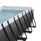 Piscine EXIT Black Leather 400x200x122cm avec pompe filtrante &agrave; sable - noir