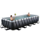 Piscine EXIT Black Leather 540x250x100cm avec pompe filtrante &agrave; sable - noir