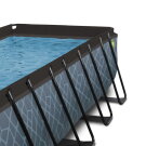 Piscine EXIT Stone 400x200x122cm avec pompe filtrante à sable - grise