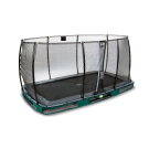 Trampoline enterré EXIT Elegant de 214x366cm avec filet de sécurité Economy - vert