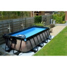 Piscine EXIT Wood 400x200x100cm avec pompe filtrante &agrave; sable - marron