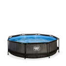 Piscine EXIT Black Wood ø300x76cm avec pompe filtrante - noir