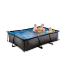Piscine EXIT Black Wood 300x200x65cm avec pompe filtrante - noir