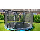 Trampoline enterré EXIT Elegant ø427cm avec filet de sécurité Economy - bleu