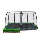 Trampoline EXIT InTerra groundlevel 214x366 cm avec filet de sécurité - vert