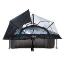 Piscine EXIT Black Wood 300x200x65cm avec pompe filtrante et dôme et voile d'ombrage - noir