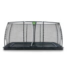 EXIT Dynamic trampoline enterré au niveau du sol 275x458cm avec filet de sécurité - noir