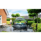 Piscine EXIT Stone ø300x76cm avec pompe filtrante et dôme - grise
