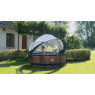 Piscine EXIT Black Wood ø244x76cm avec pompe filtrante et dôme - noir