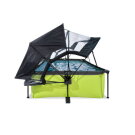 Piscine EXIT Lime 220x150x65cm avec pompe filtrante et d&ocirc;me et voile d'ombrage - vert
