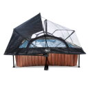 Piscine EXIT Wood 300x200x65cm avec pompe filtrante et dôme et voile d'ombrage - marron