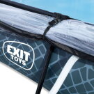 Piscine EXIT Stone 220x150x65cm avec pompe filtrante et d&ocirc;me - grise