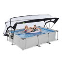 Piscine EXIT Soft Grey 300x200x65cm avec pompe filtrante et d&ocirc;me - gris