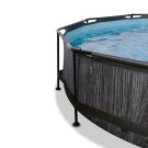 Piscine EXIT Black Wood &oslash;300x76cm avec pompe filtrante et voile d'ombrage - noir