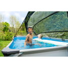Piscine EXIT Soft Grey 300x200x65cm avec pompe filtrante et d&ocirc;me - gris