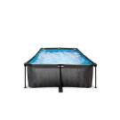 Piscine EXIT Black Wood 220x150x65cm avec pompe filtrante - noir
