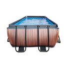 Piscine EXIT Wood 400x200x122cm avec pompe filtrante à sable - marron