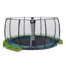 Trampoline EXIT Supreme groundlevel ø427cm avec filet de sécurité - vert