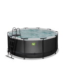Piscine EXIT Black Leather ø360x122cm avec pompe filtrante à sable - noir