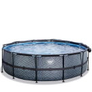 Piscine EXIT Stone ø488x122cm avec pompe filtrante - grise