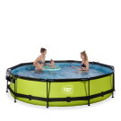 Piscine EXIT Lime ø360x76cm avec pompe filtrante et dôme - vert