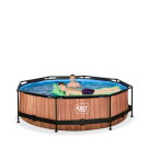 Piscine EXIT Wood ø300x76cm avec pompe filtrante - marron