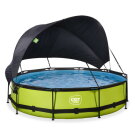 Piscine EXIT Lime &oslash;360x76cm avec pompe filtrante et voile d'ombrage - vert