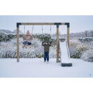 EXIT Linea Robust 110 Balançoire en bois avec toboggan et anneaux de gymnastique