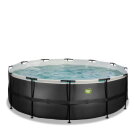 Piscine EXIT Black Leather ø427x122cm avec pompe filtrante à sable - noir