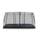 EXIT Dynamic trampoline enterré au niveau du sol 244x427cm avec filet de sécurité - noir