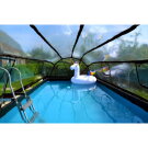 Piscine EXIT Stone 540x250x100cm avec pompe filtrante à sable et dôme - grise