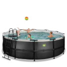 Piscine EXIT Black Leather ø450x122cm avec pompe filtrante à sable - noir