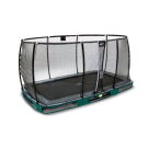 Trampoline enterré EXIT Elegant Premium de 214x366cm avec filet de sécurité Deluxe - vert