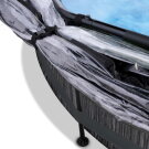 Piscine EXIT Black Wood &oslash;360x76cm avec pompe filtrante et voile d'ombrage - noir