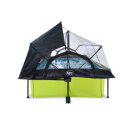Piscine EXIT Lime 220x150x65cm avec pompe filtrante et d&ocirc;me et voile d'ombrage - vert