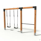 EXIT Linea Robust 110 Balançoire double en bois avec barre fixe