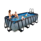 Piscine EXIT Stone 400x200x100cm avec pompe filtrante - grise