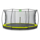 Trampoline enterré EXIT Silhouette ø427cm avec filet de sécurité - vert