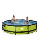 Piscine EXIT Lime &oslash;360x76cm avec pompe filtrante et d&ocirc;me - vert