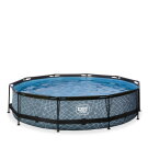Piscine EXIT Stone &oslash;360x76cm avec pompe filtrante - grise