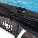 Piscine EXIT Black Wood 300x200x65cm avec pompe filtrante et voile d'ombrage - noir