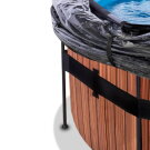 Piscine EXIT Wood ø488x122cm avec pompe filtrante à sable et dôme - marron